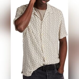 All‎ Saints Cream and Black Casual Button Down Shirt